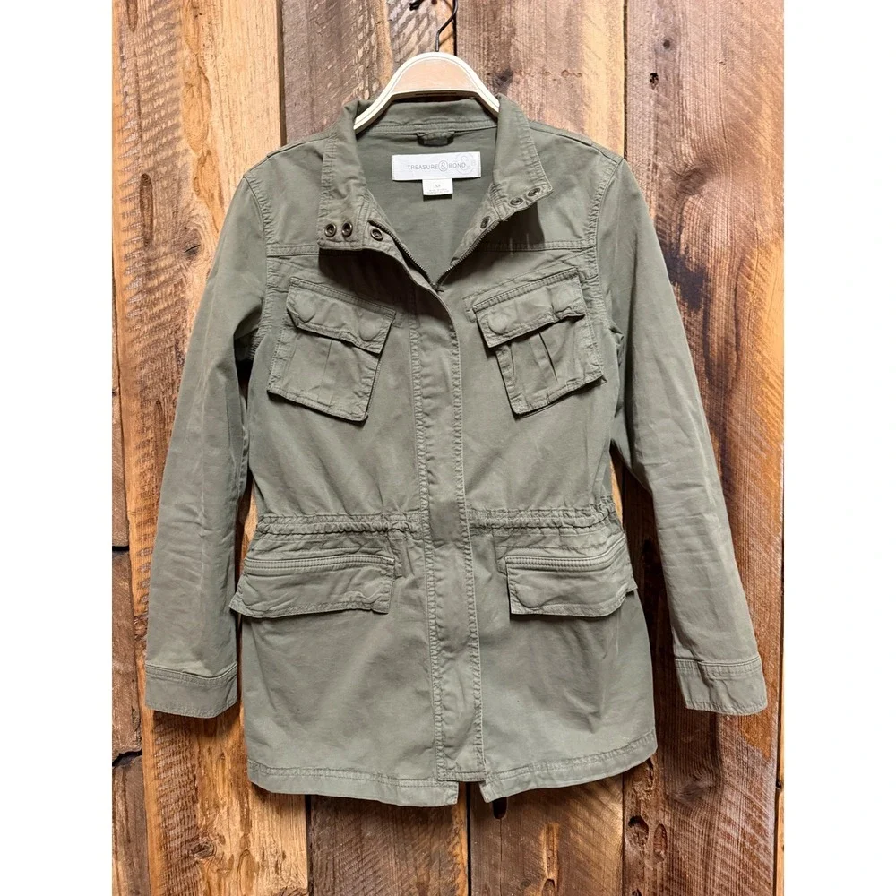 Utility Field Jacket Womens XS Olive Green Military Gorpcore Safari Workwear